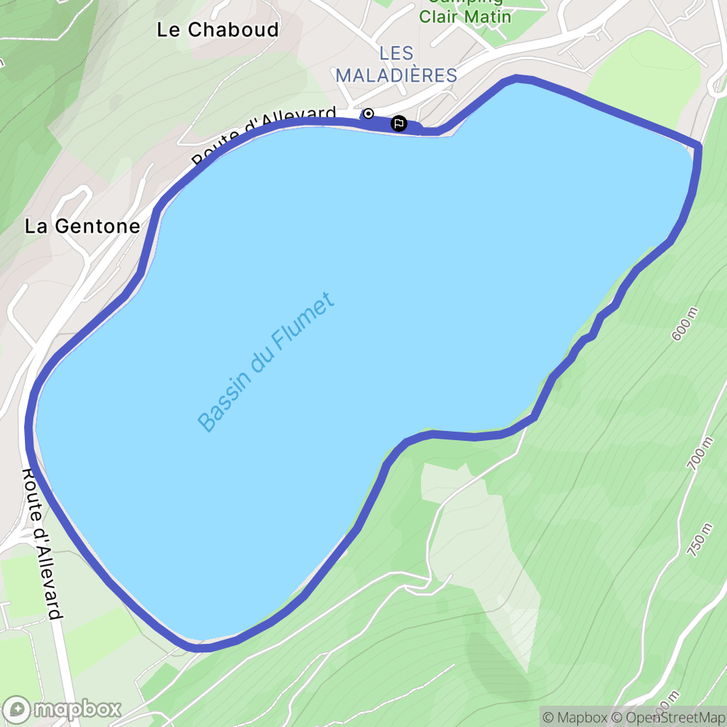 Crêts-en-Belledonne : carte du parcours de randonnée - France