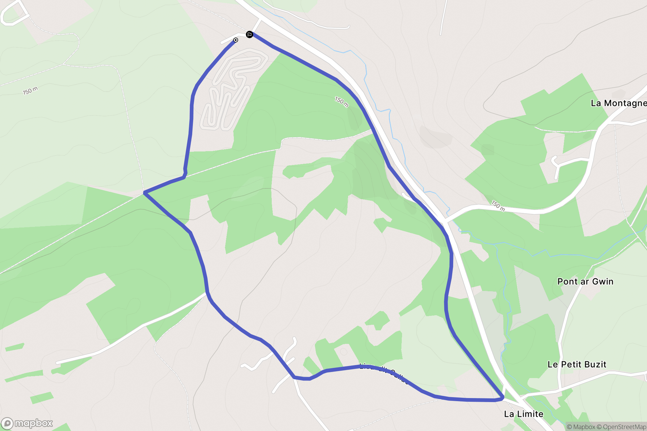 Saint-Hernin : carte du parcours de randonnée - France