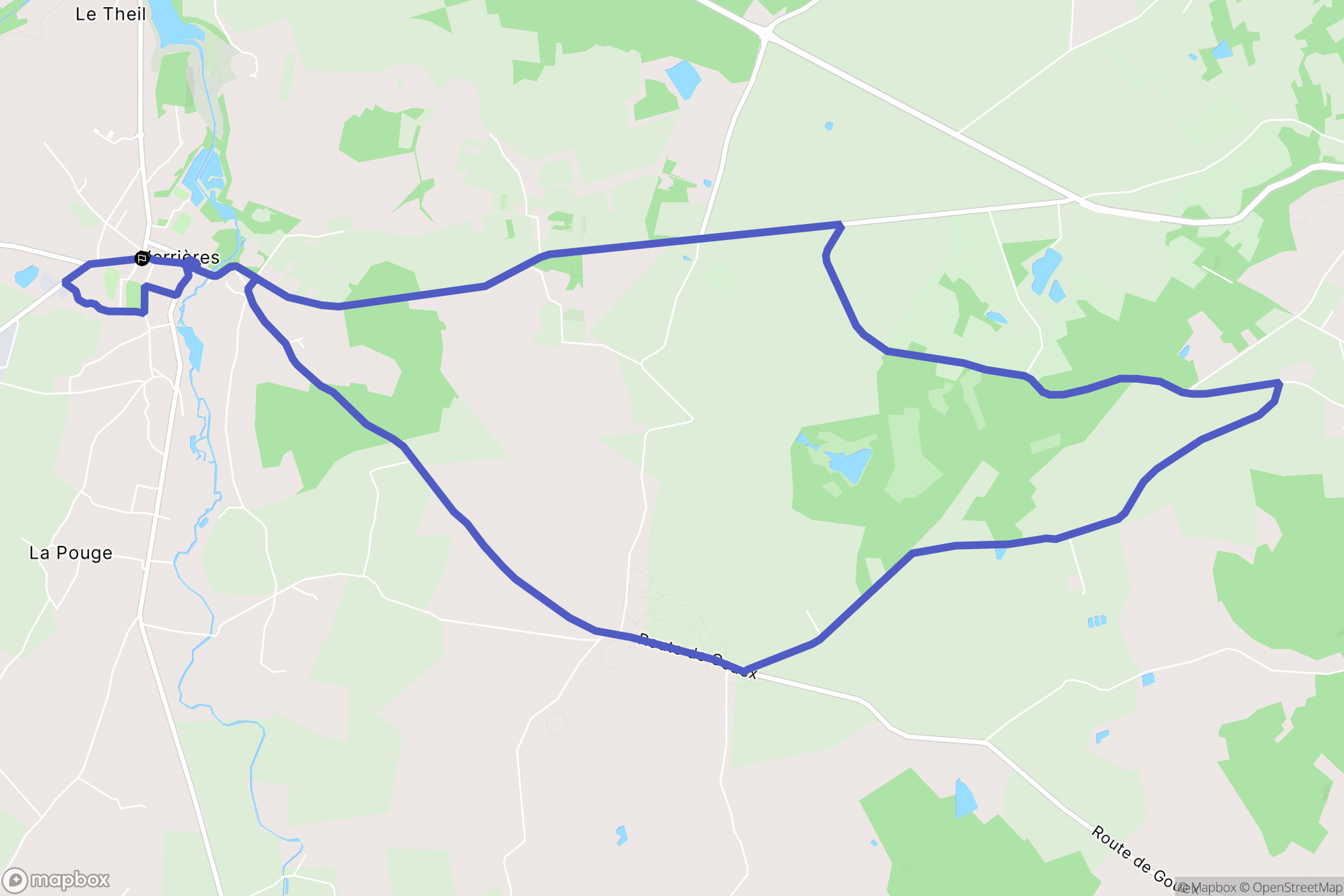 Verrières : carte du parcours de randonnée - France