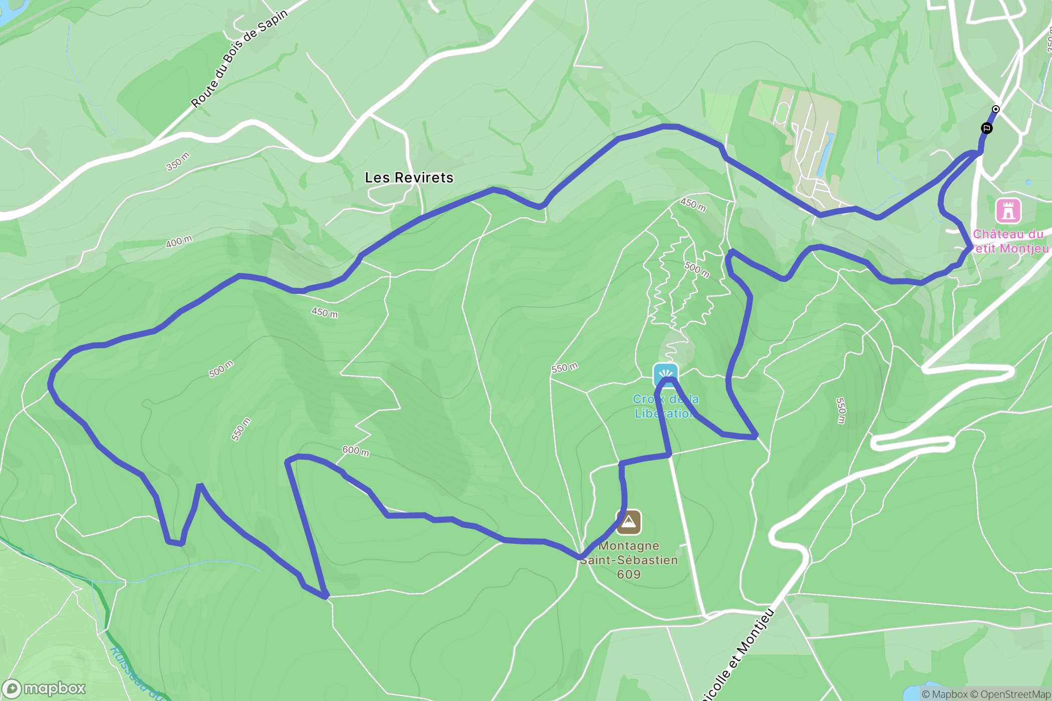 Autun : carte du parcours de randonnée - France