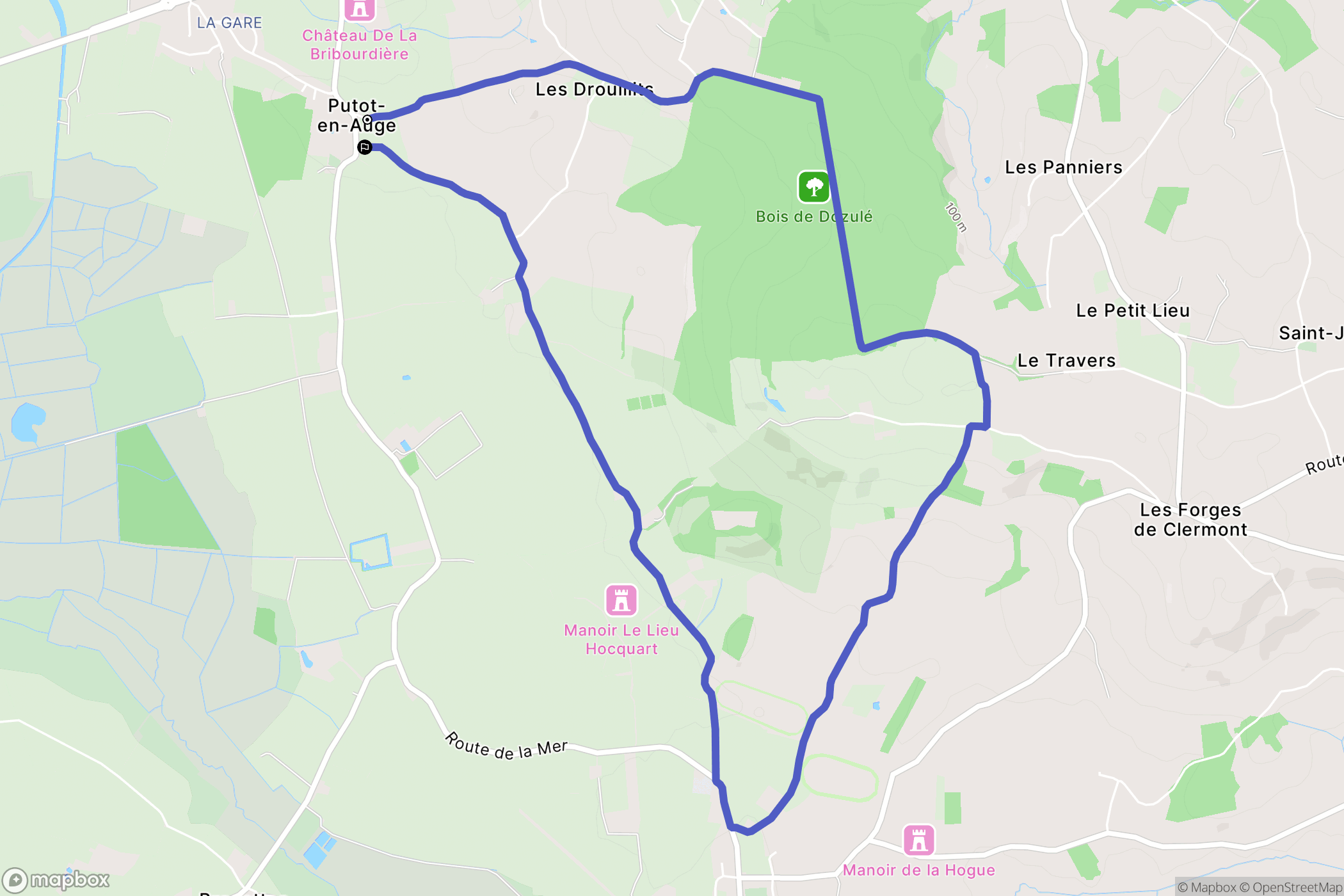 Putot-en-Auge : carte du parcours de randonnée - France