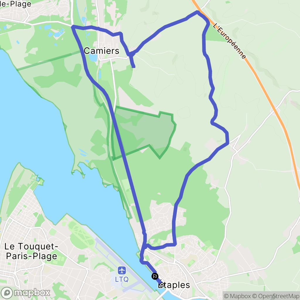Étaples : carte du parcours de randonnée - France