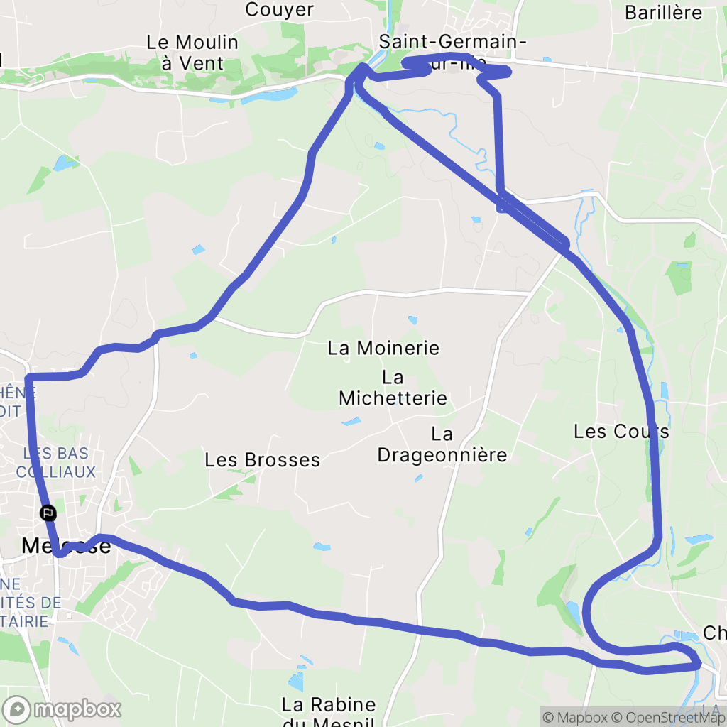 Melesse : carte du parcours de randonnée - France