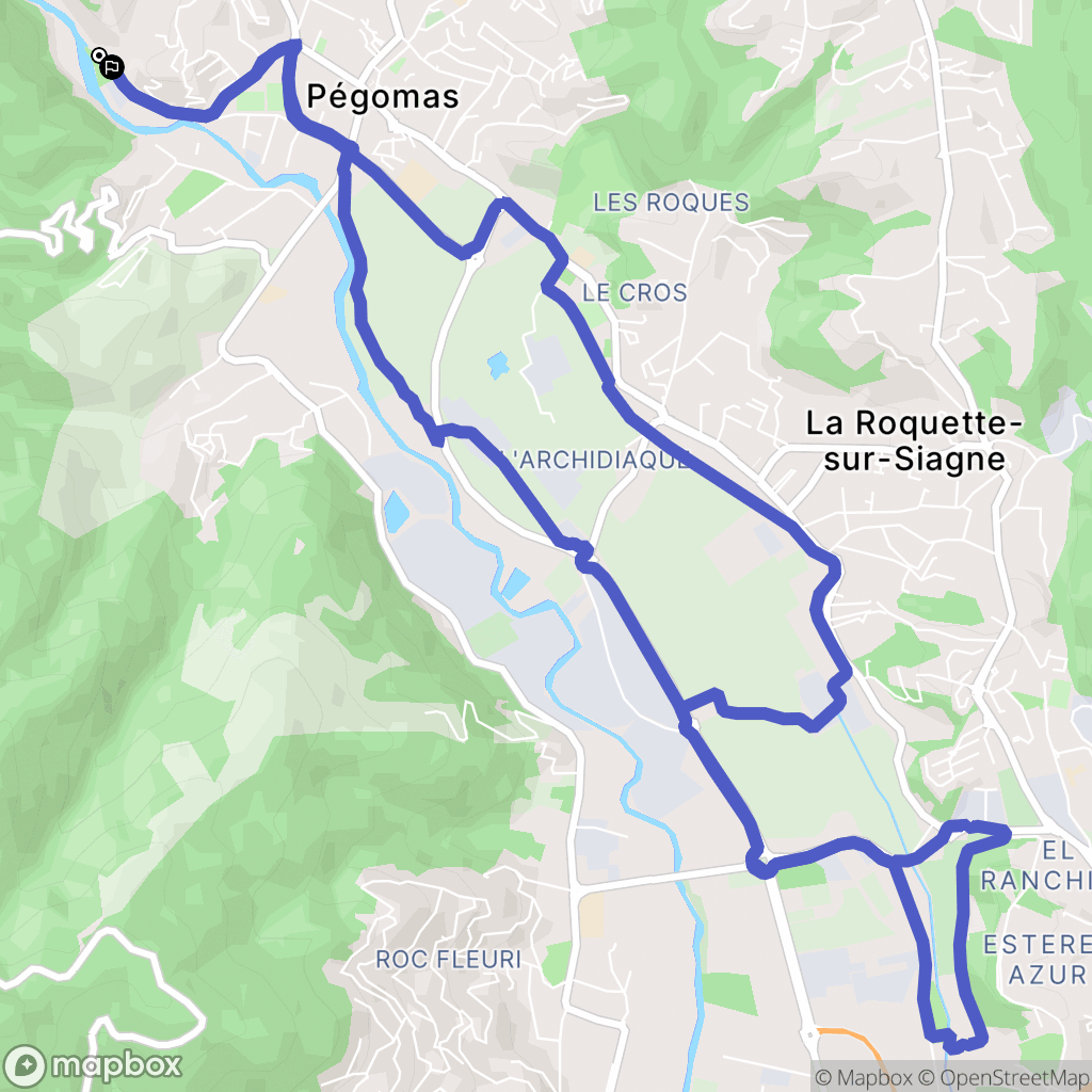 Pégomas : carte du parcours de randonnée - France