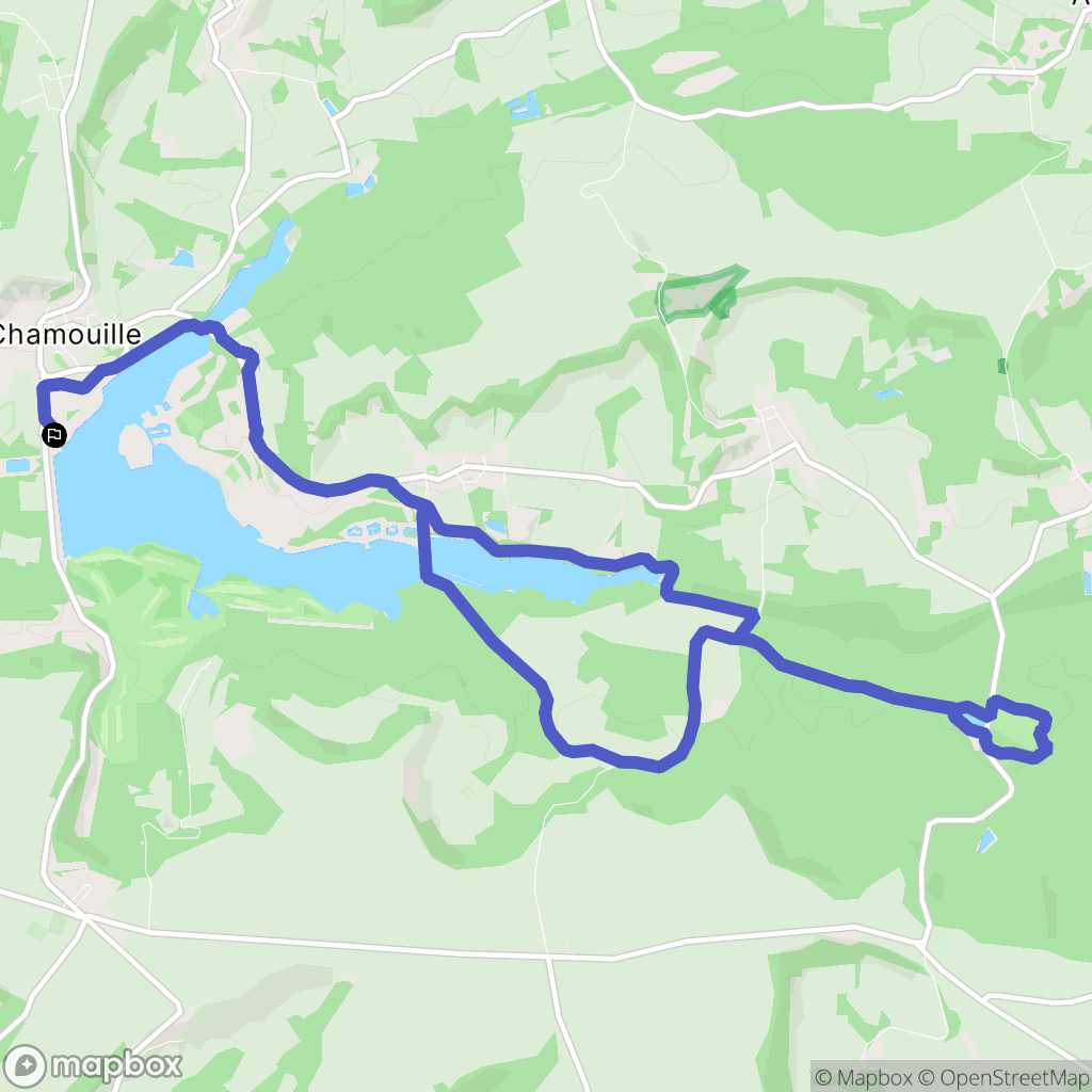 Chamouille : carte du parcours de randonnée - France