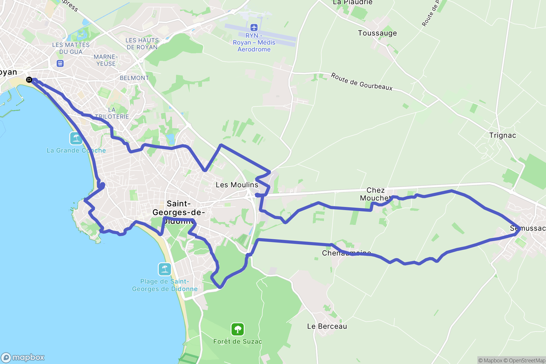 Royan : carte du parcours de randonnée - France