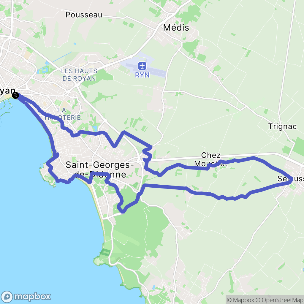 Royan : carte du parcours de randonnée - France