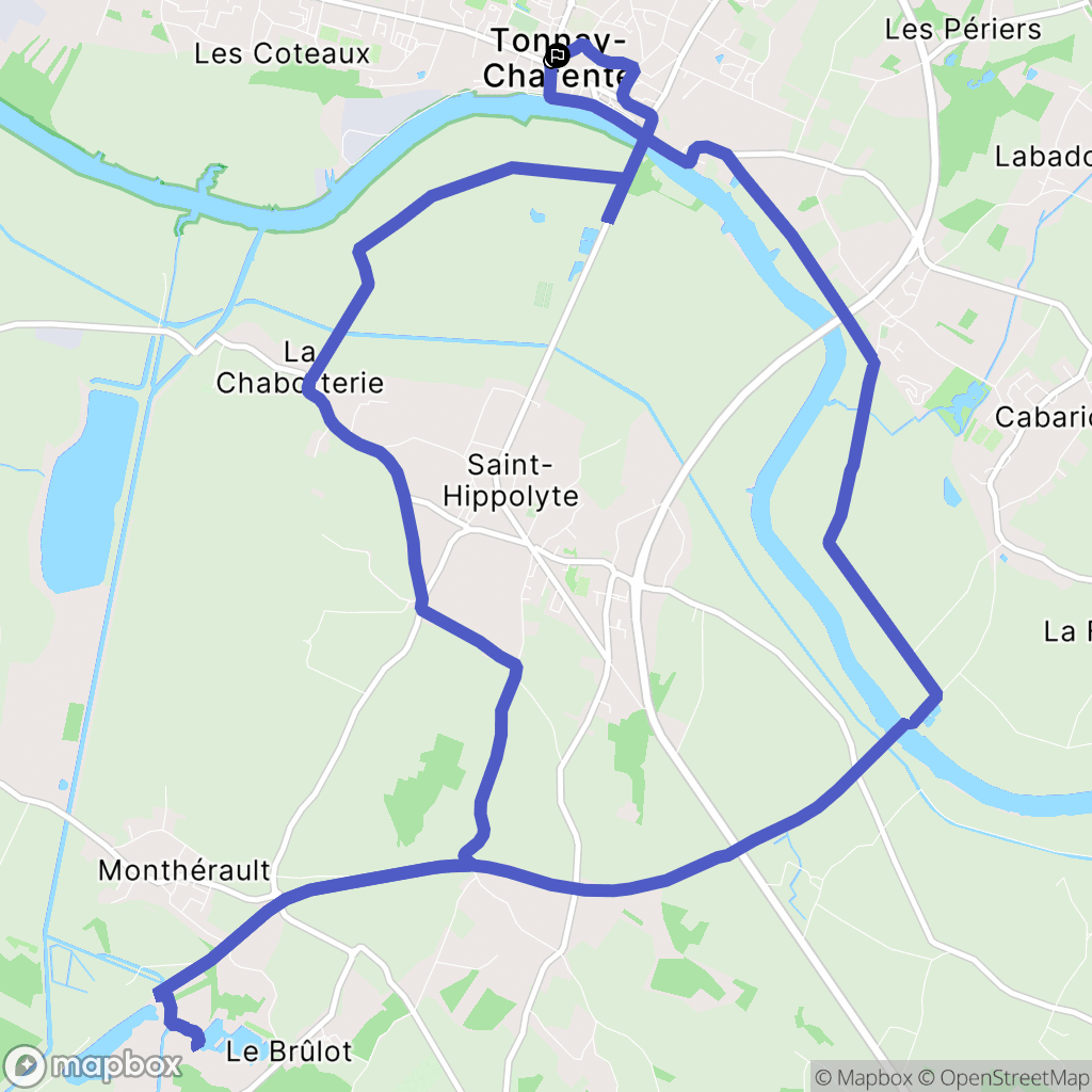Tonnay-Charente : carte du parcours de randonnée - France