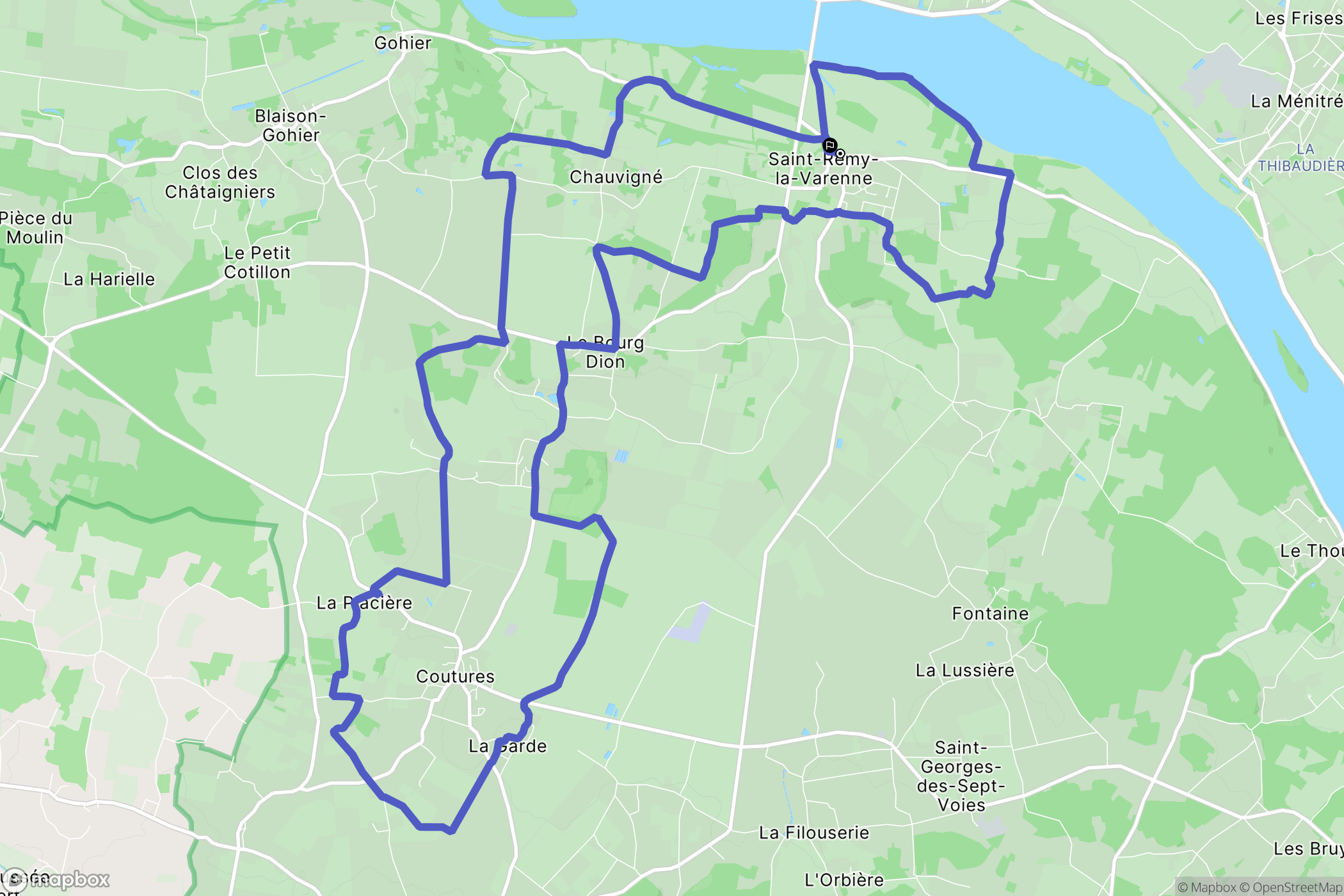 Brissac-Loire-Aubance : carte du parcours de randonnée - France