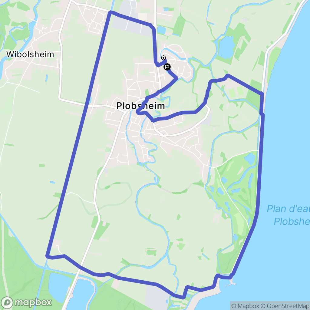 Plobsheim : carte du parcours de randonnée - France