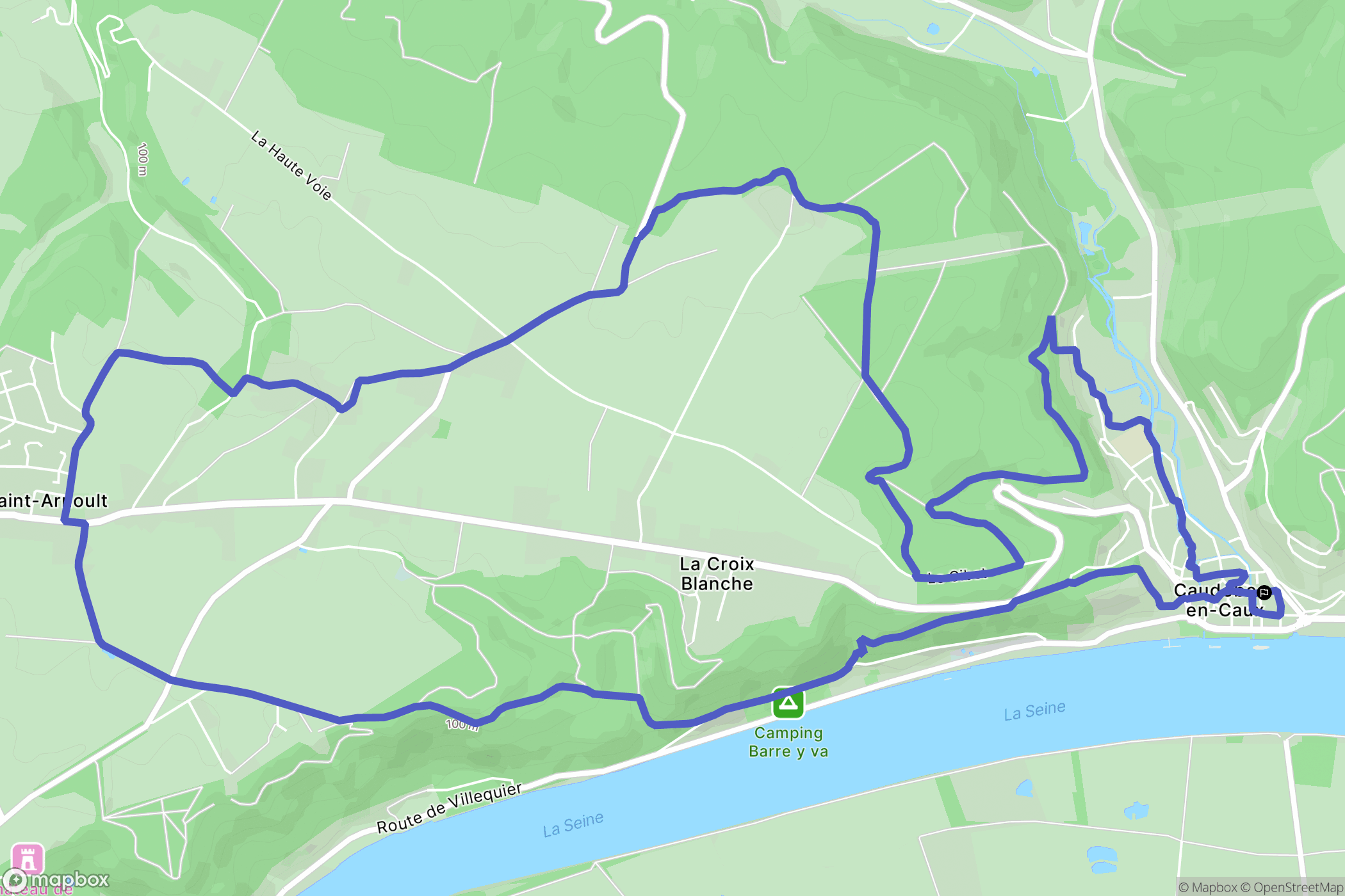 Rives-en-Seine : carte du parcours de randonnée - France