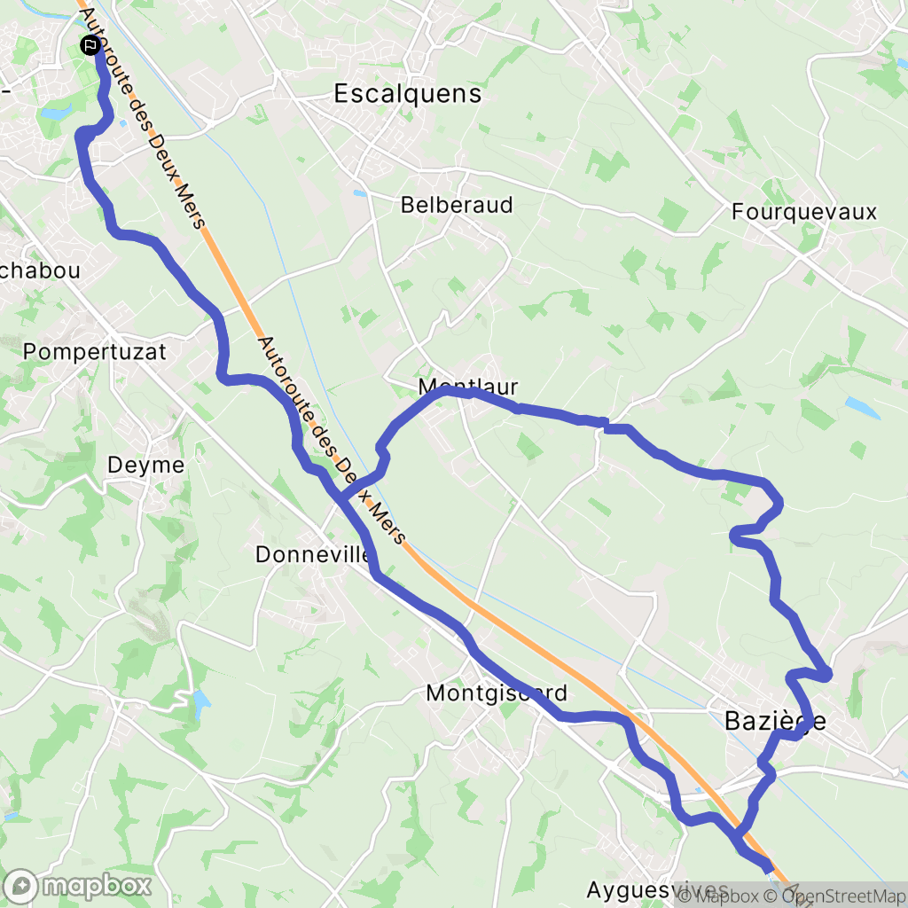Castanet-Tolosan : carte du parcours de randonnée - France