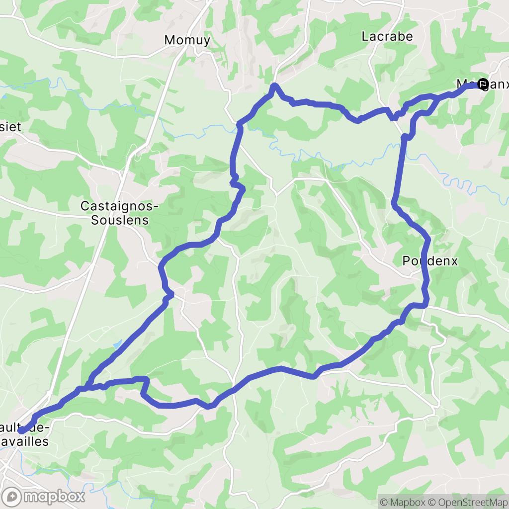 Morganx : carte du parcours de randonnée - France