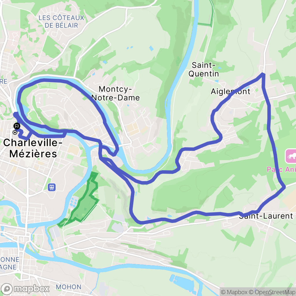 Charleville-Mézières : carte du parcours de randonnée - France