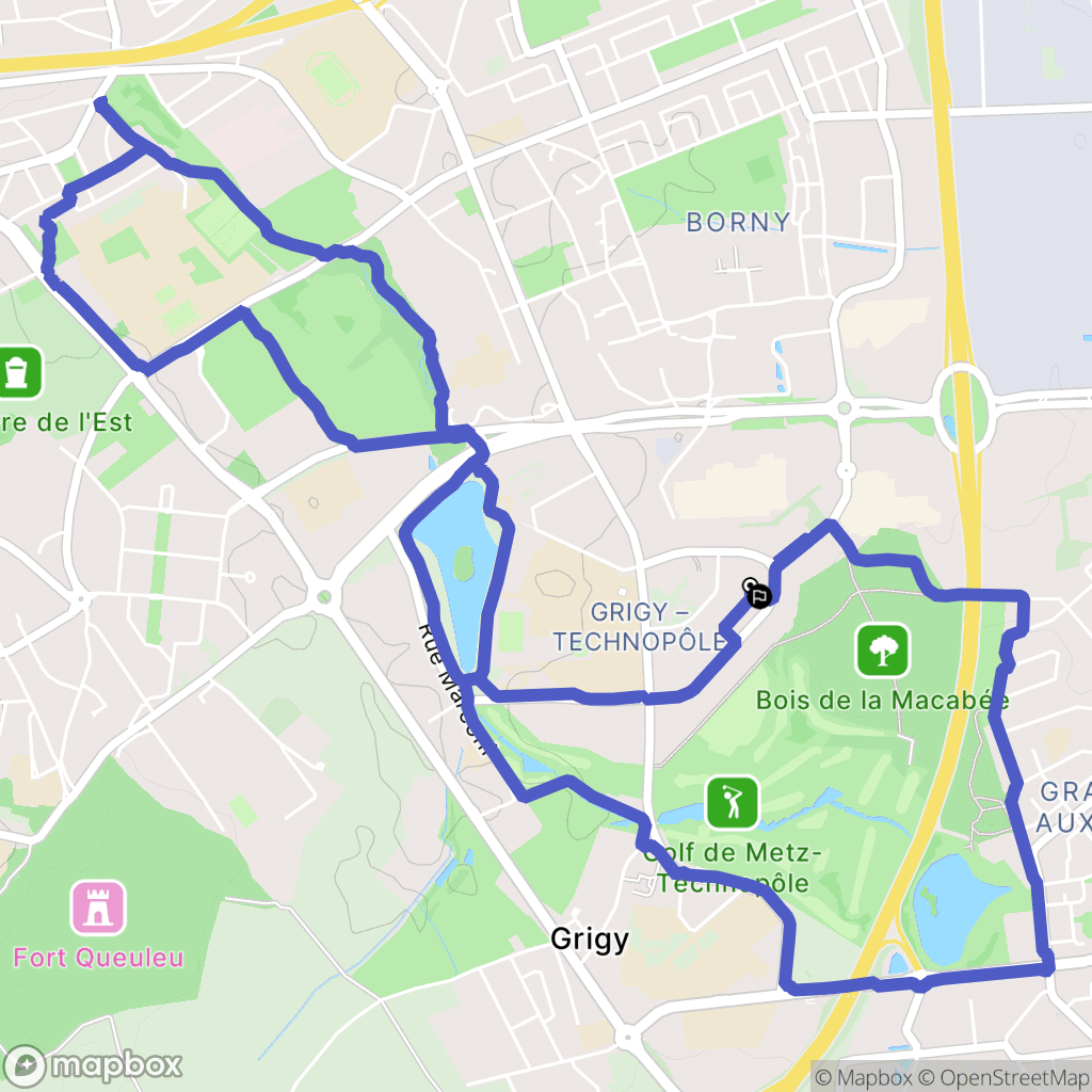 Metz : carte du parcours de randonnée - France