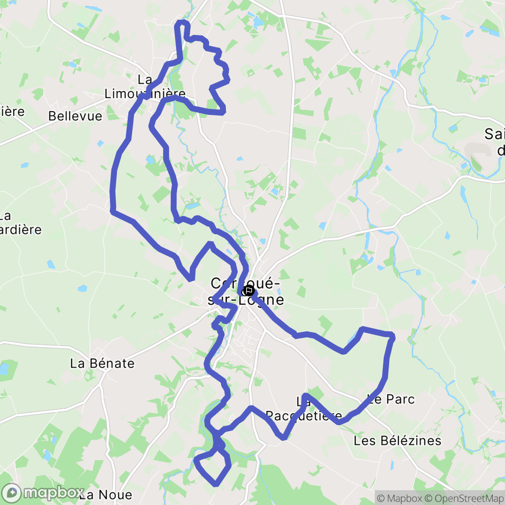 Corcoué-sur-Logne : carte du parcours de randonnée - France