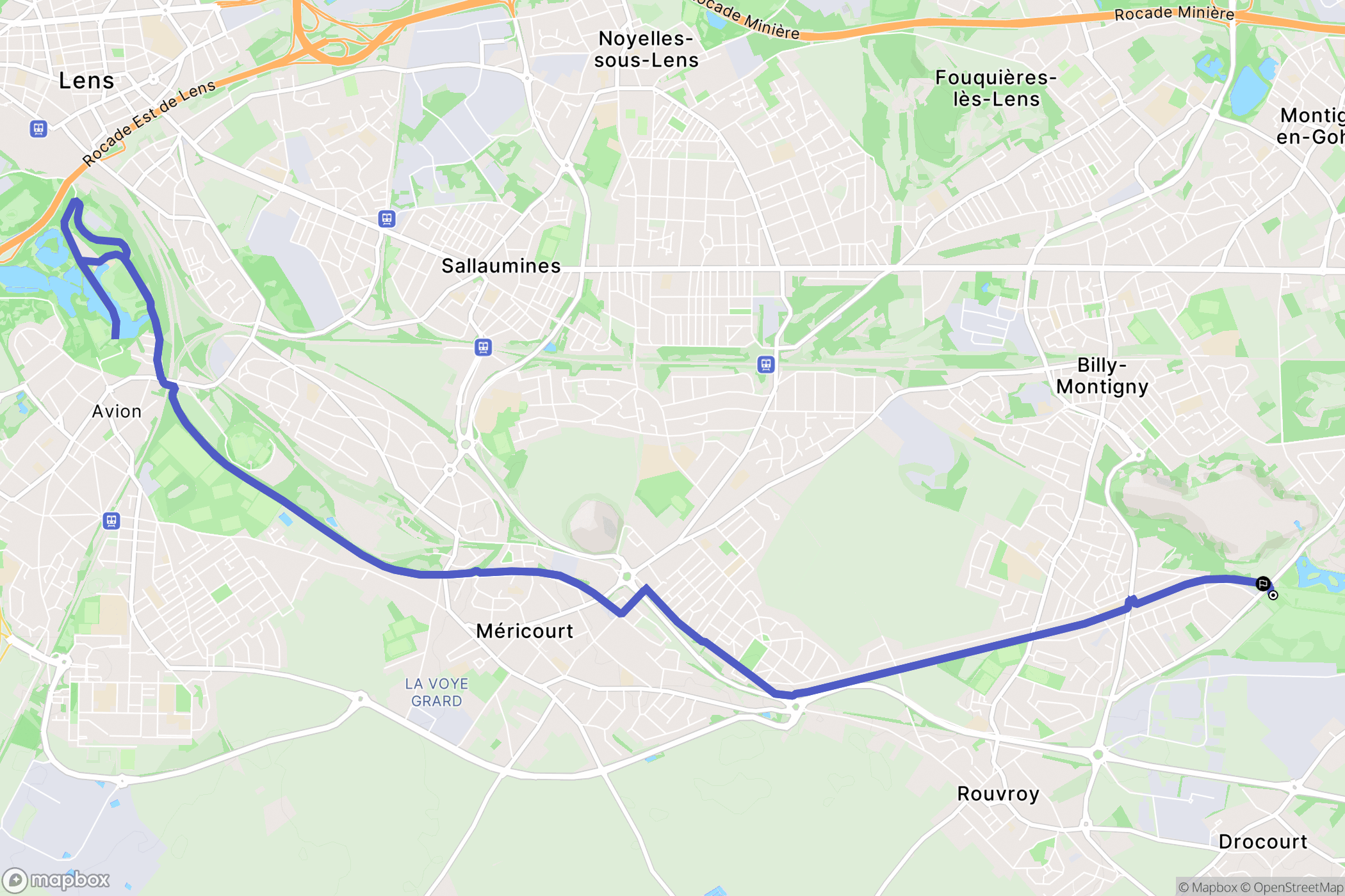 Hénin-Beaumont : carte du parcours de randonnée - France