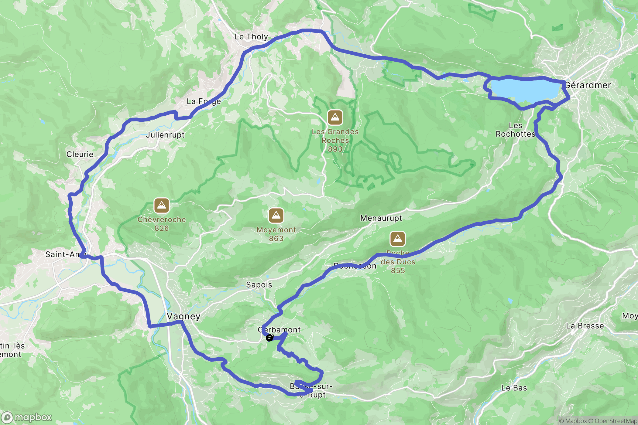 Gerbamont : carte du parcours de randonnée - France