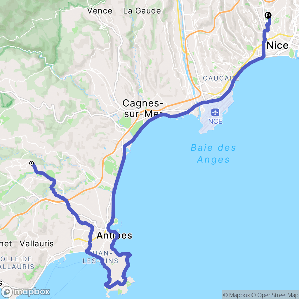 Valbonne : carte du parcours de randonnée - France