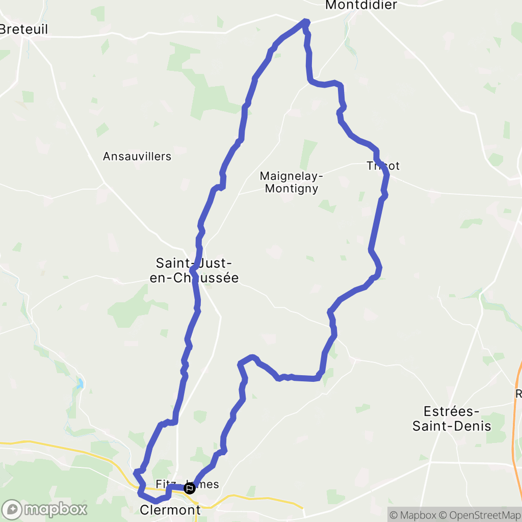 Fitz-James : carte du parcours de randonnée - France