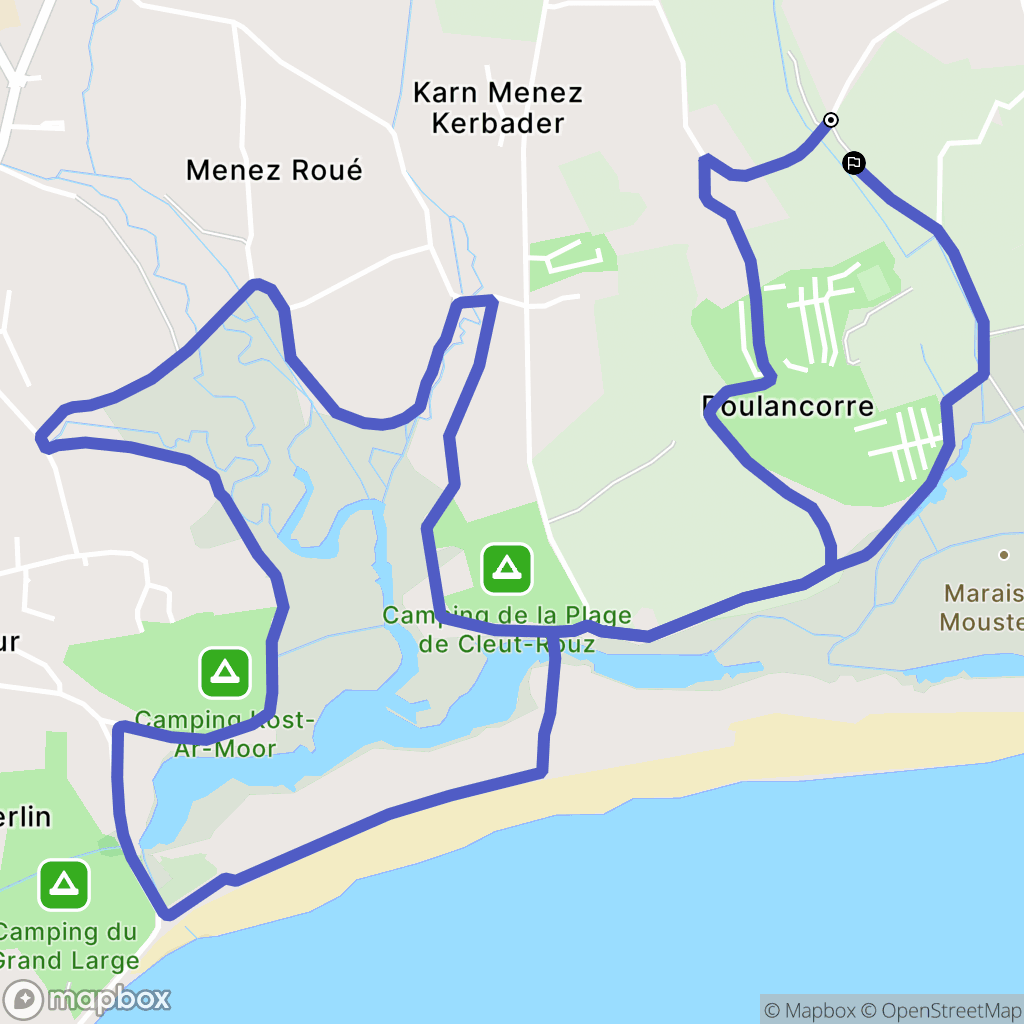 Fouesnant : carte du parcours de randonnée - France