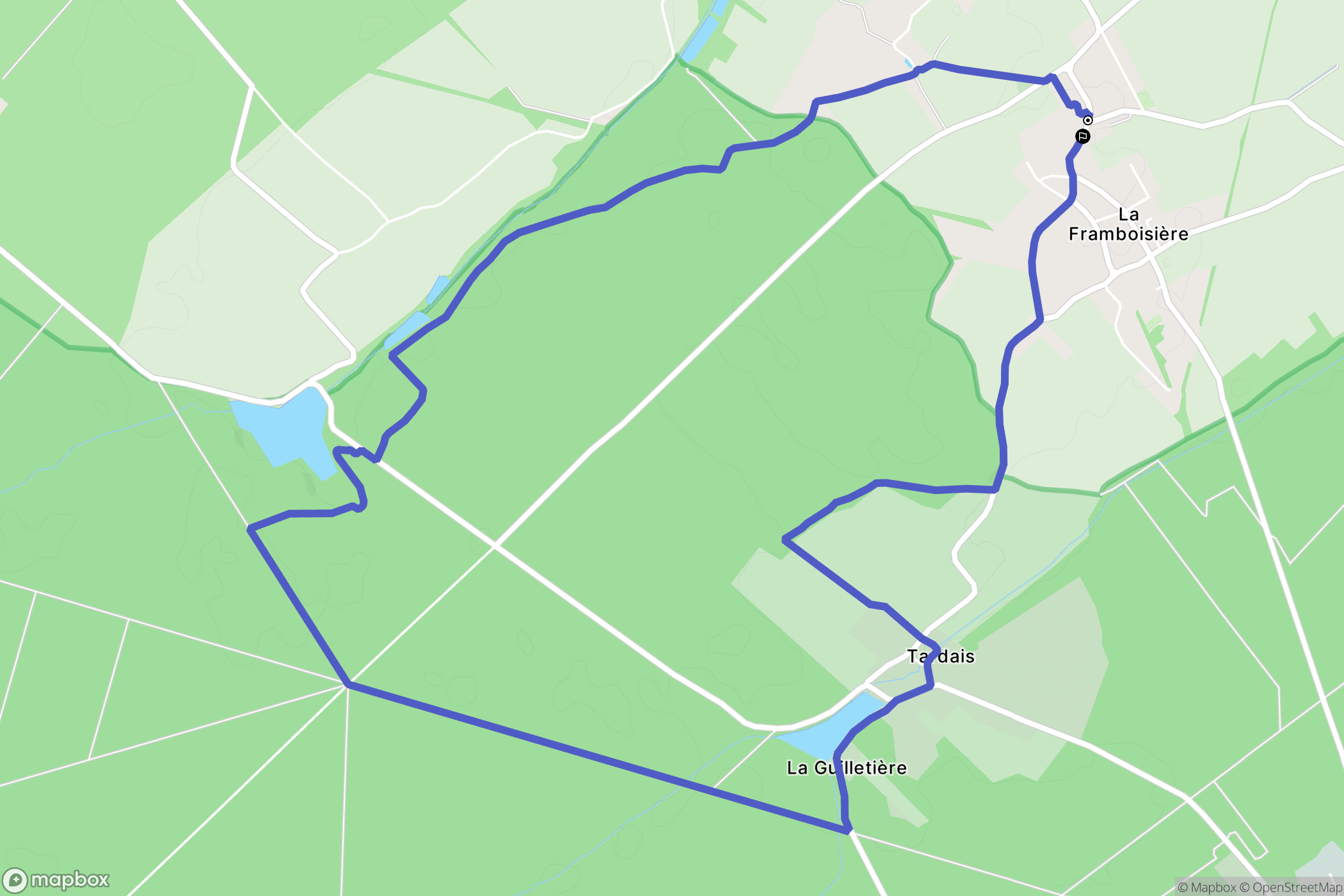 La Framboisière : carte du parcours de randonnée - France