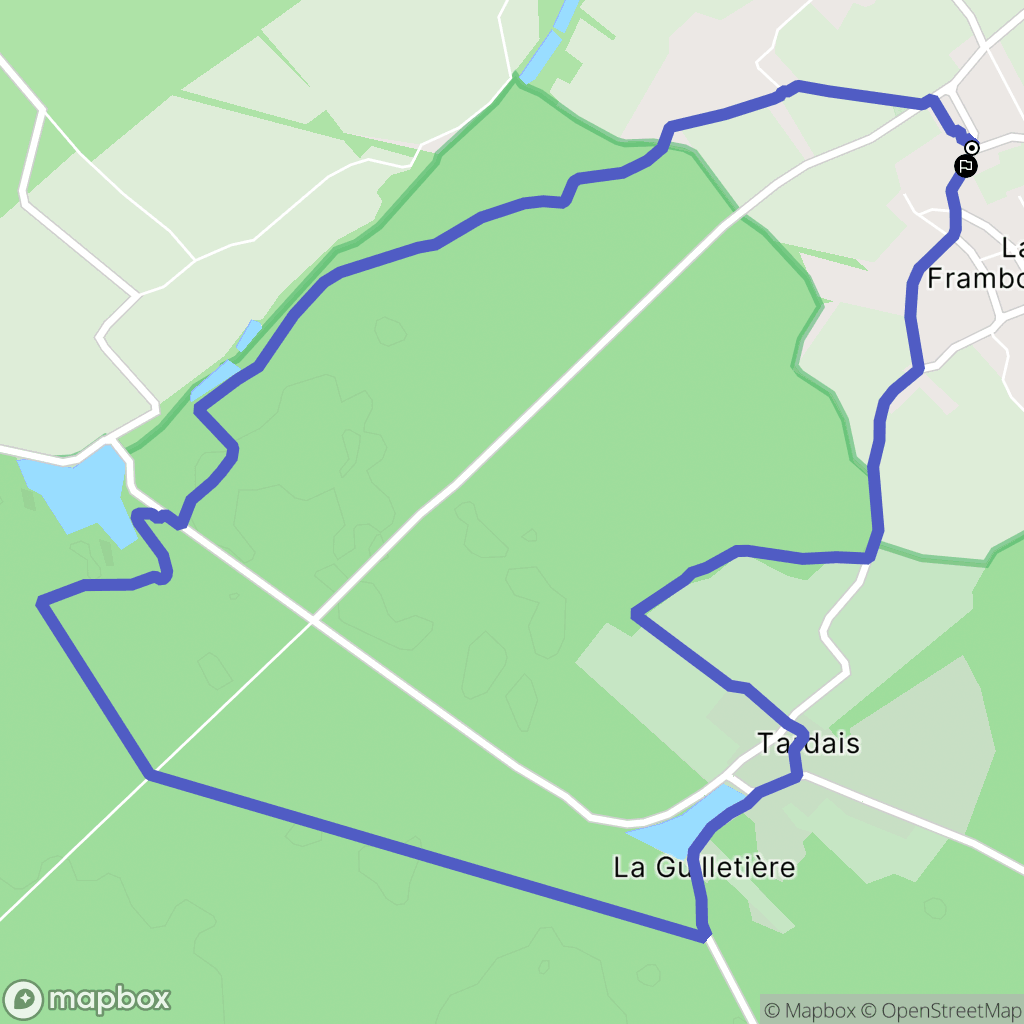 La Framboisière : carte du parcours de randonnée - France