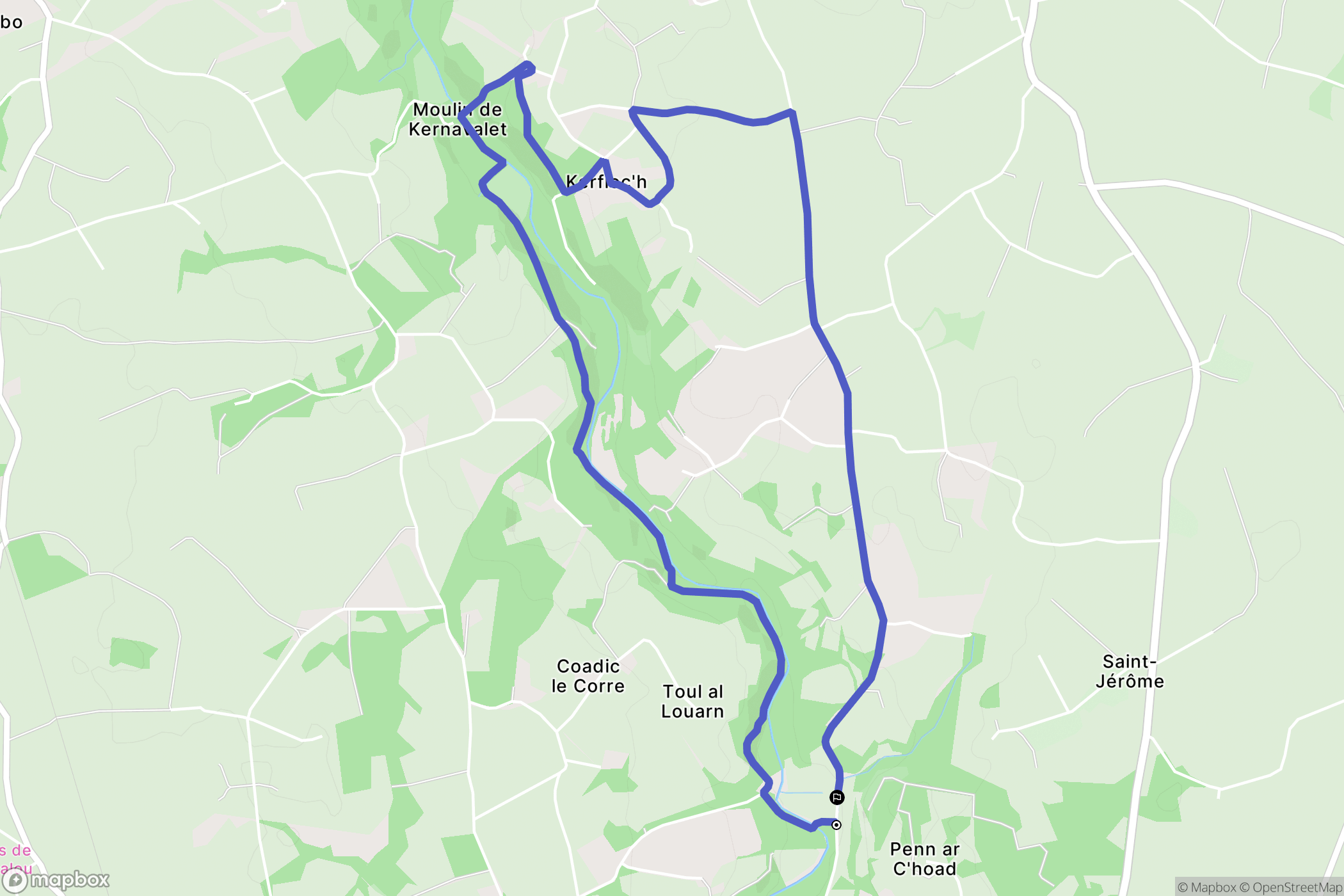 Pommerit-le-Vicomte : carte du parcours de randonnée - France
