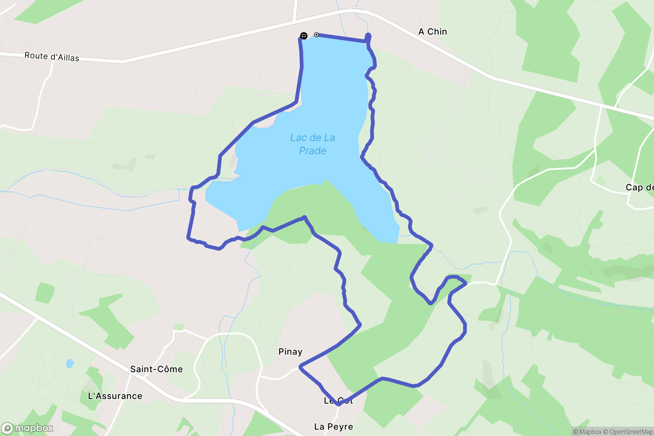 Bazas : carte du parcours de randonnée - France