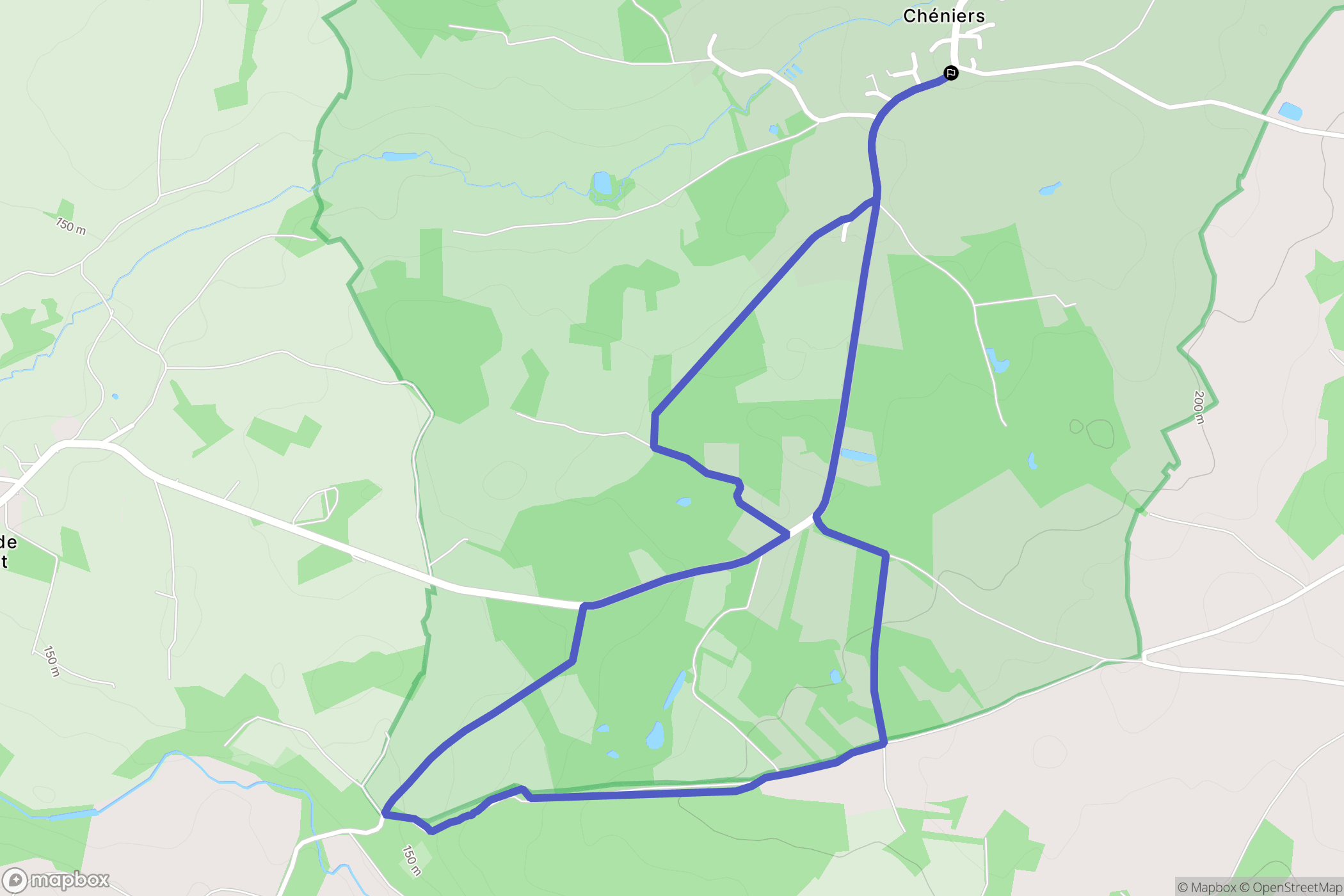 Sacierges-Saint-Martin : carte du parcours de randonnée - France