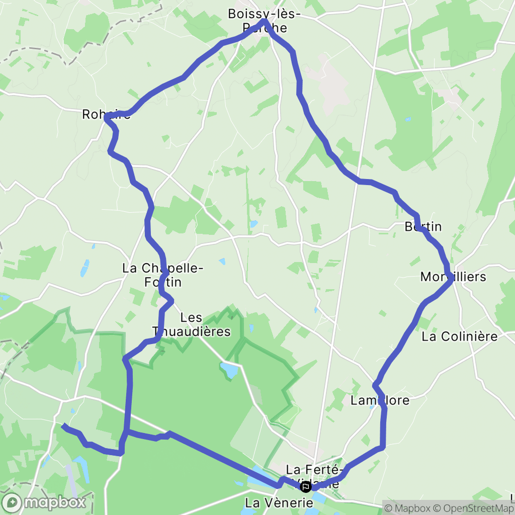 La Ferté-Vidame : carte du parcours de randonnée - France