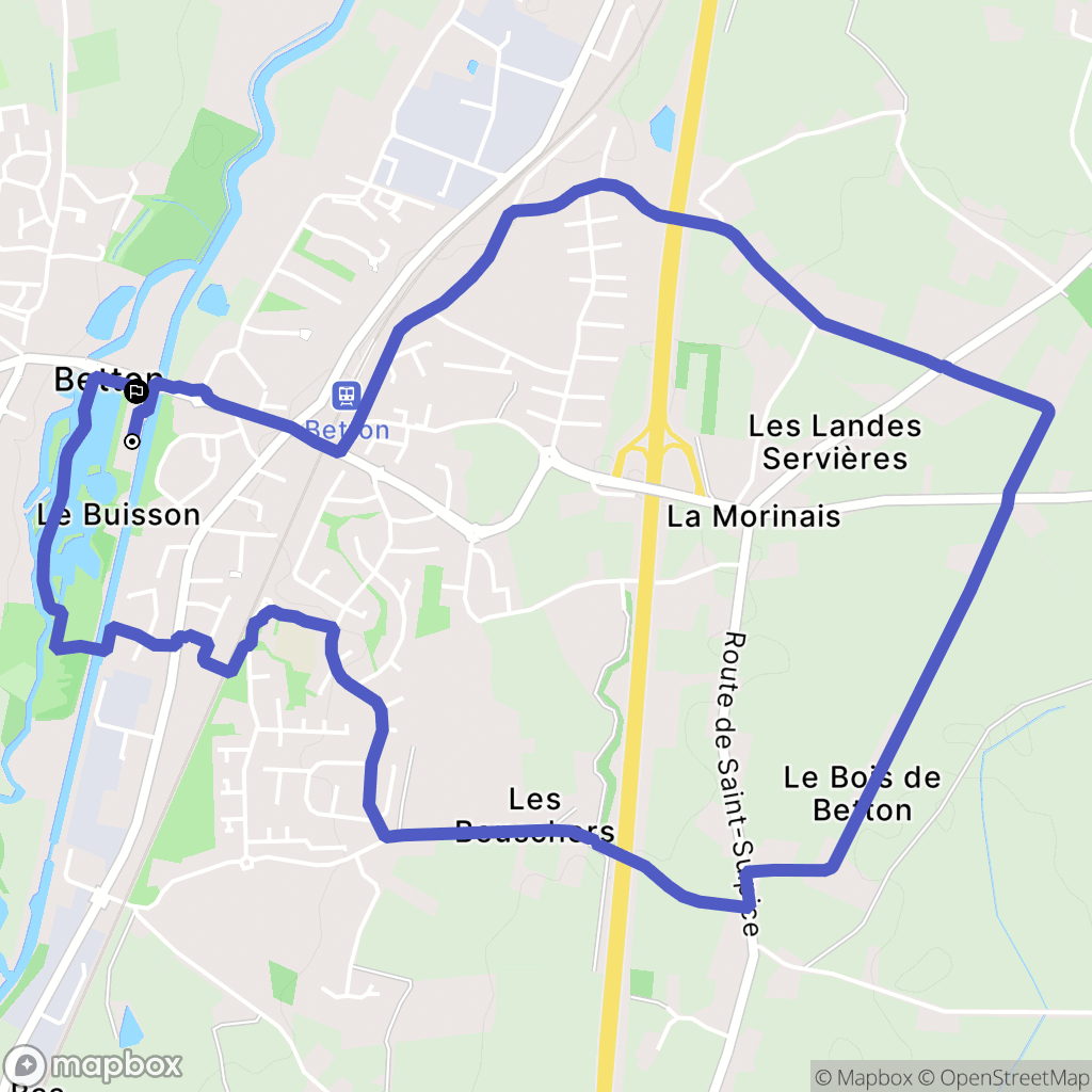 Betton : carte du parcours de randonnée - France