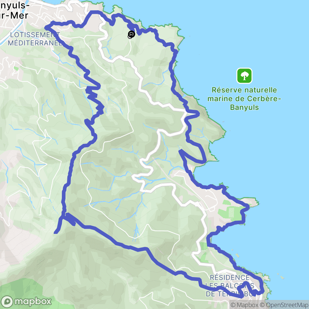 Banyuls-sur-Mer : carte du parcours de randonnée - France