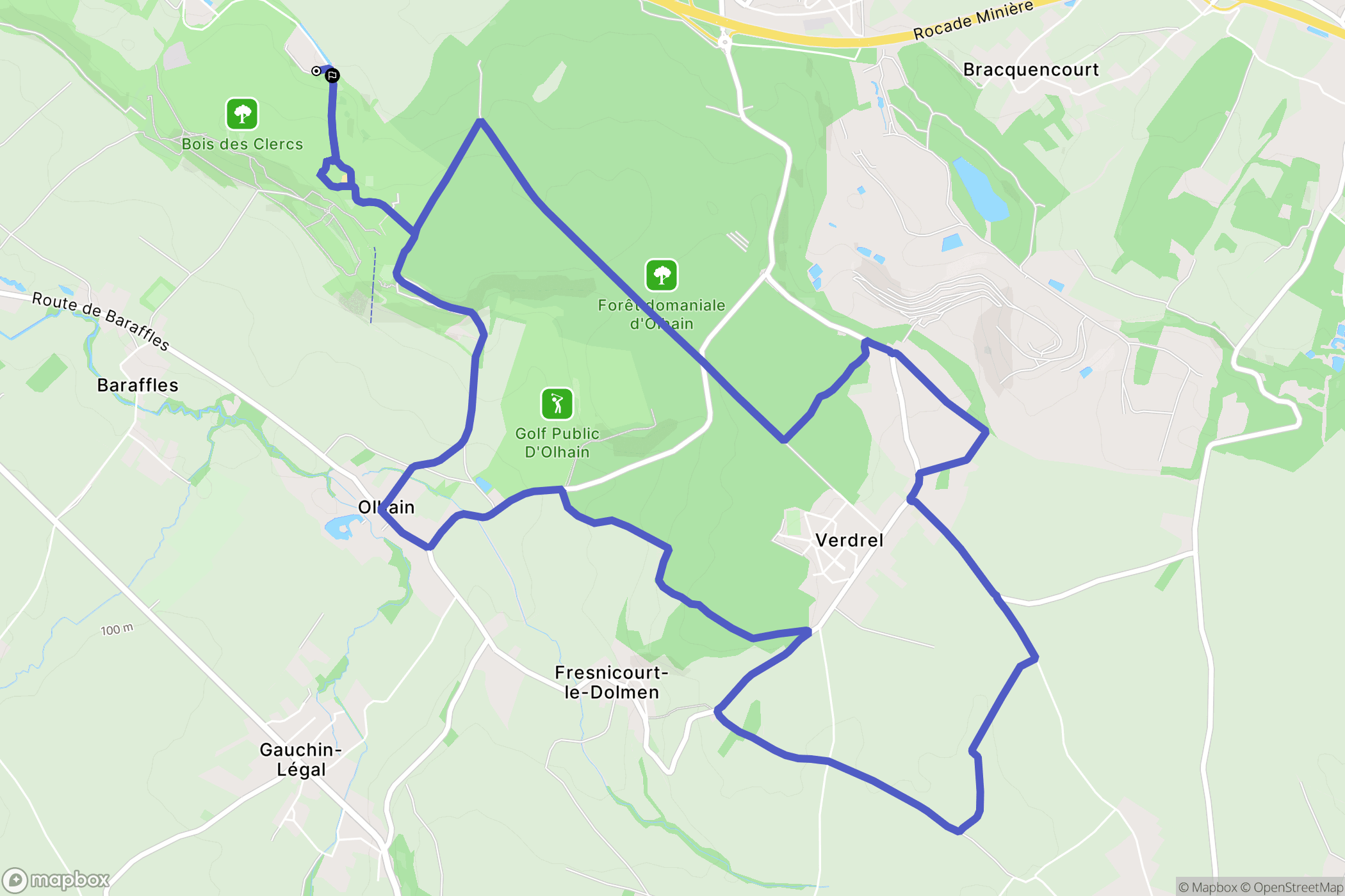 Maisnil-lès-Ruitz : carte du parcours de randonnée - France