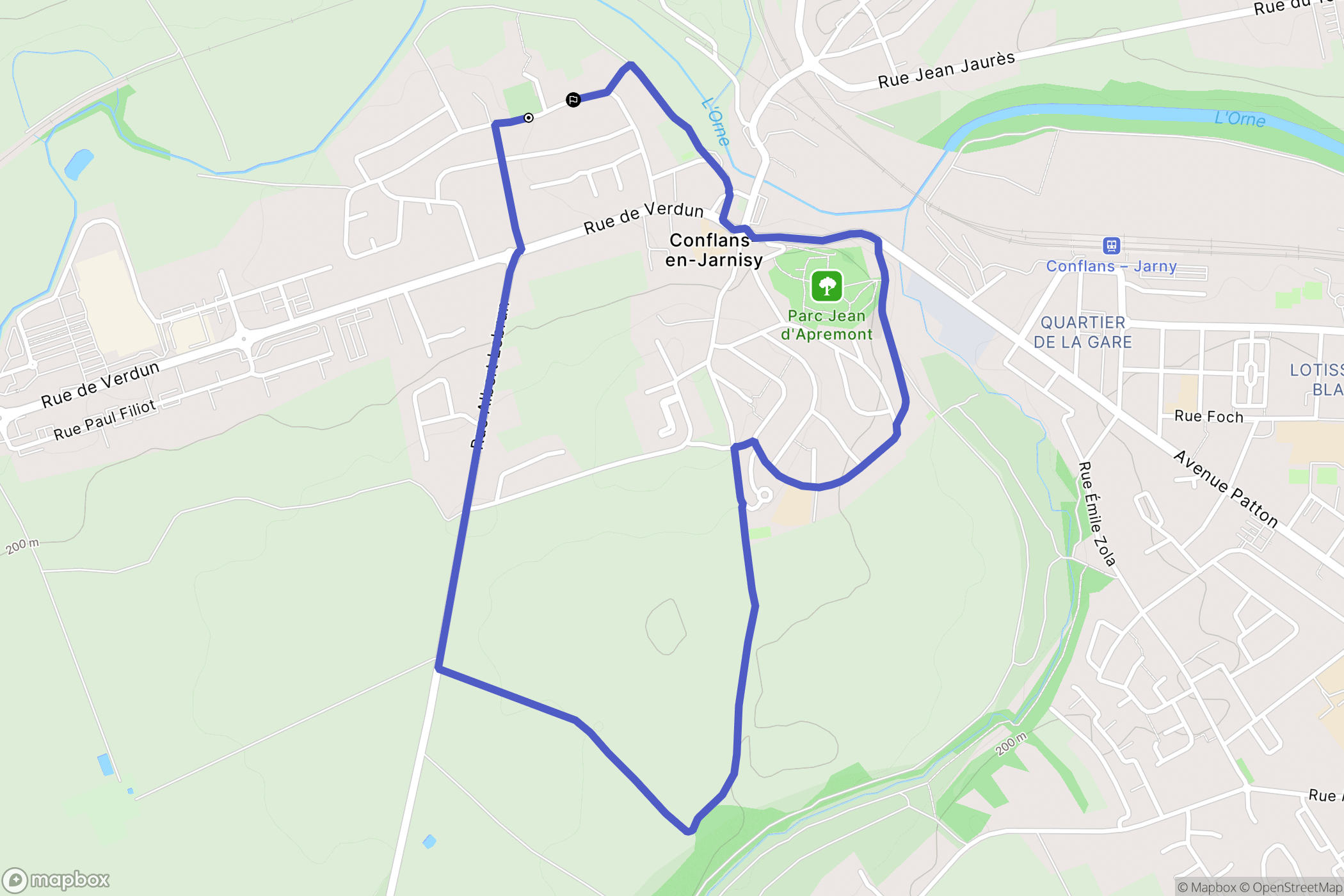 Conflans-en-Jarnisy : carte du parcours de randonnée - France