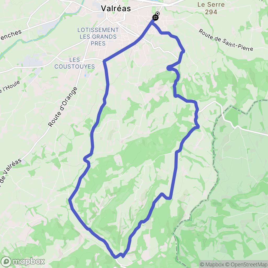 Valréas : carte du parcours de randonnée - France