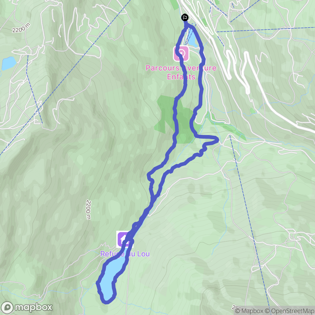 Les Belleville : carte du parcours de randonnée - France