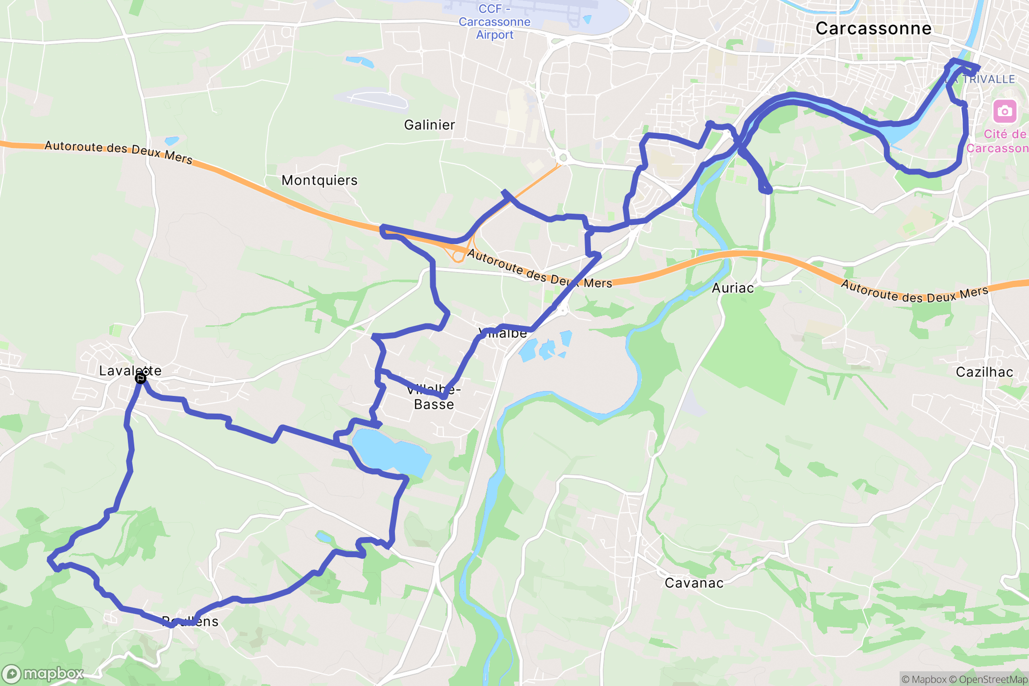 Lavalette : carte du parcours de randonnée - France