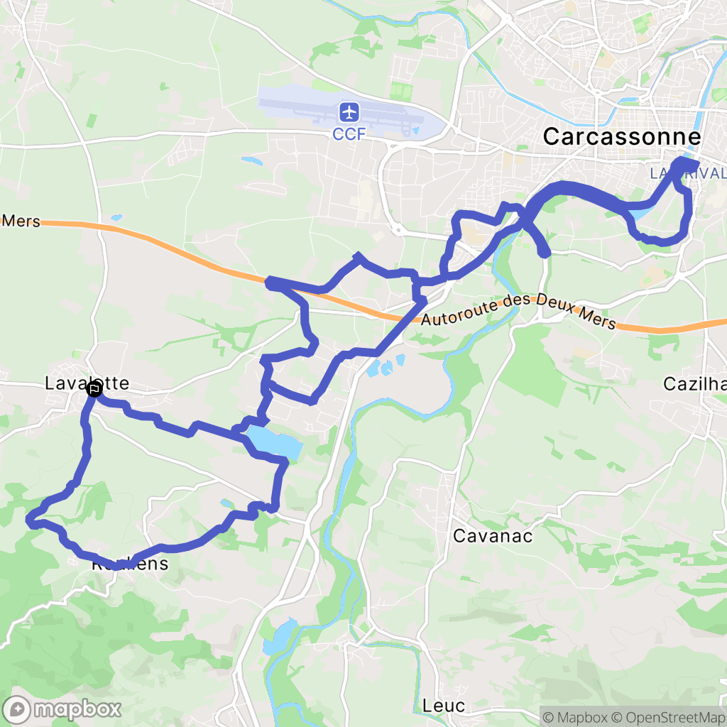 Lavalette : carte du parcours de randonnée - France