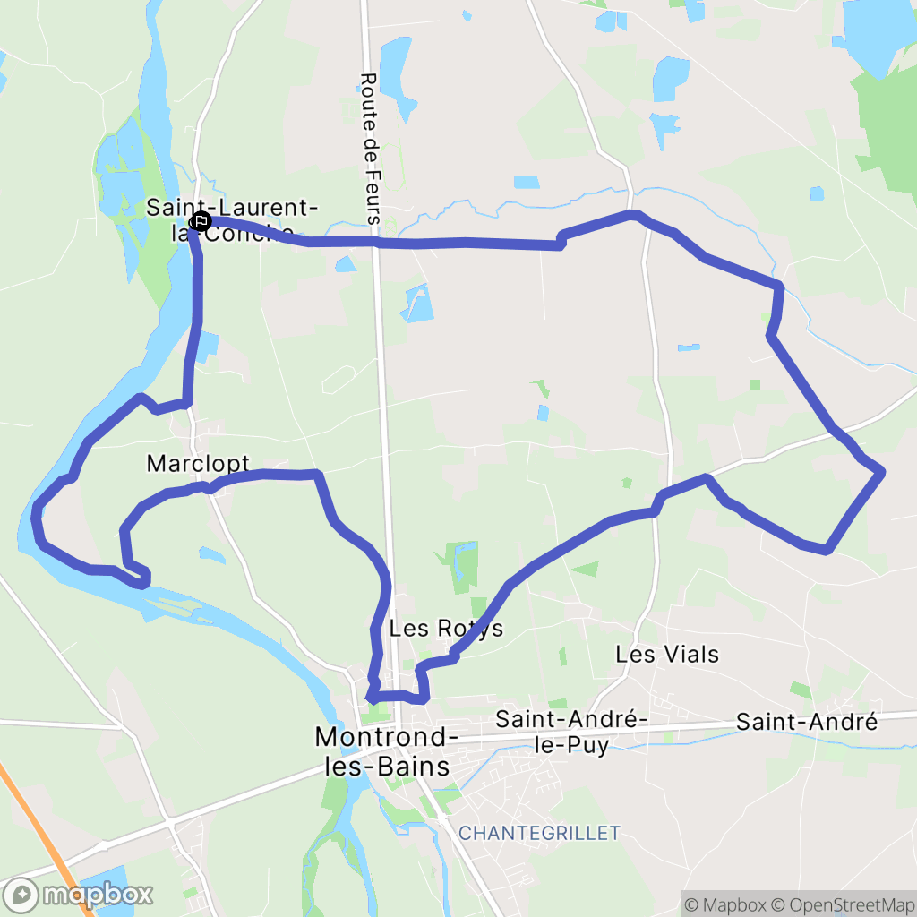 Saint-Laurent-la-Conche : carte du parcours de randonnée - France