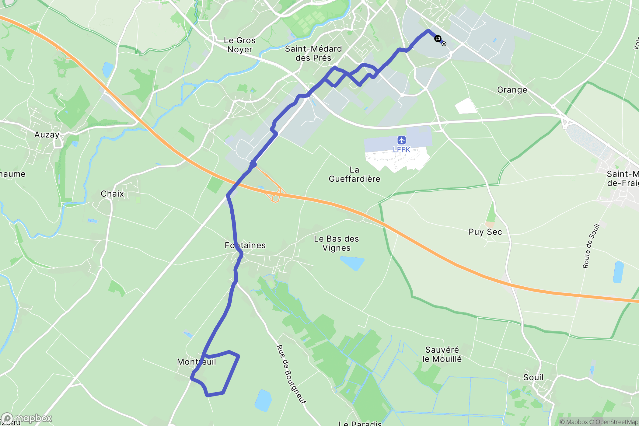 Fontenay-le-Comte : carte du parcours de randonnée - France