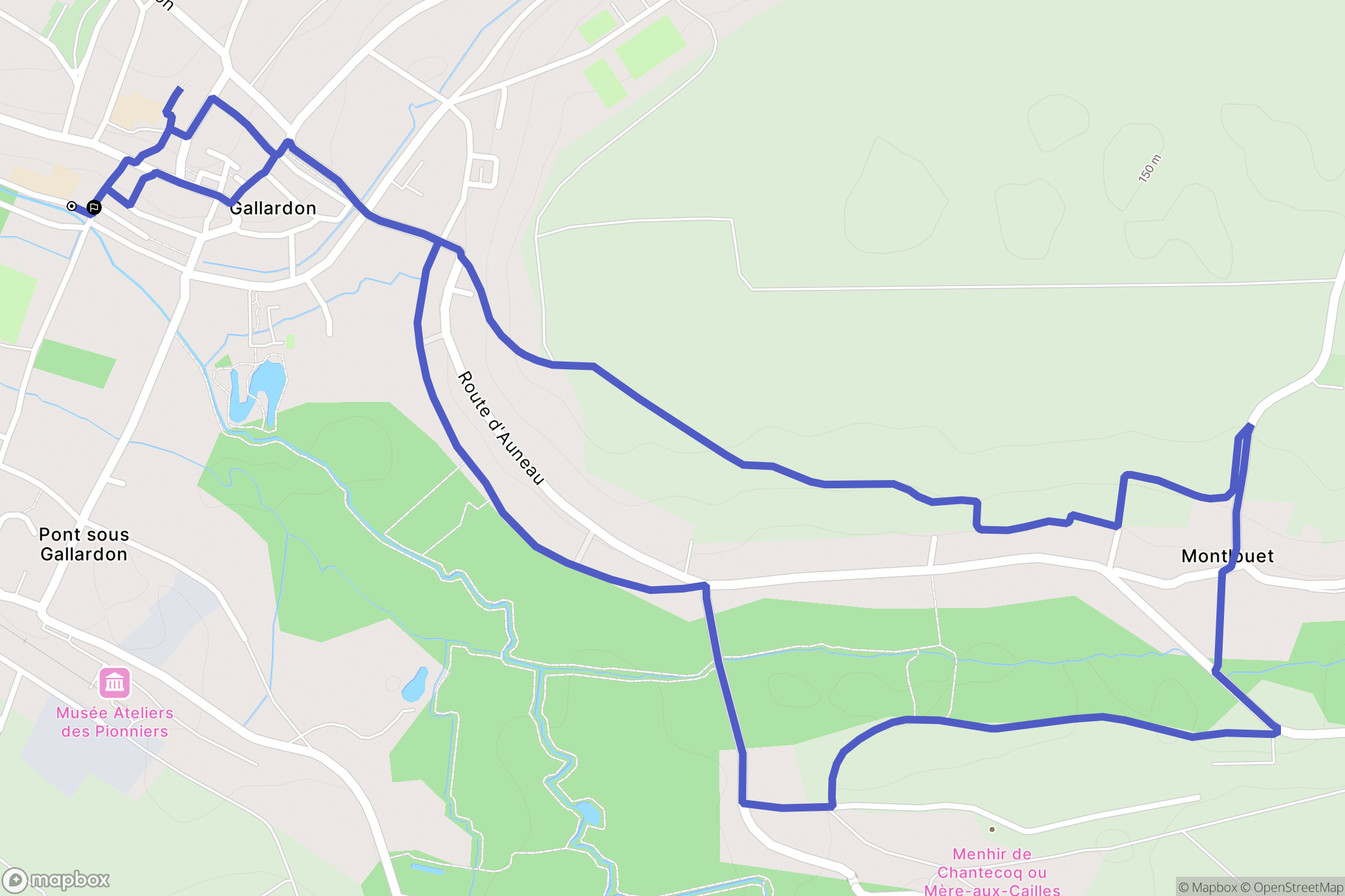 Gallardon : carte du parcours de randonnée - France