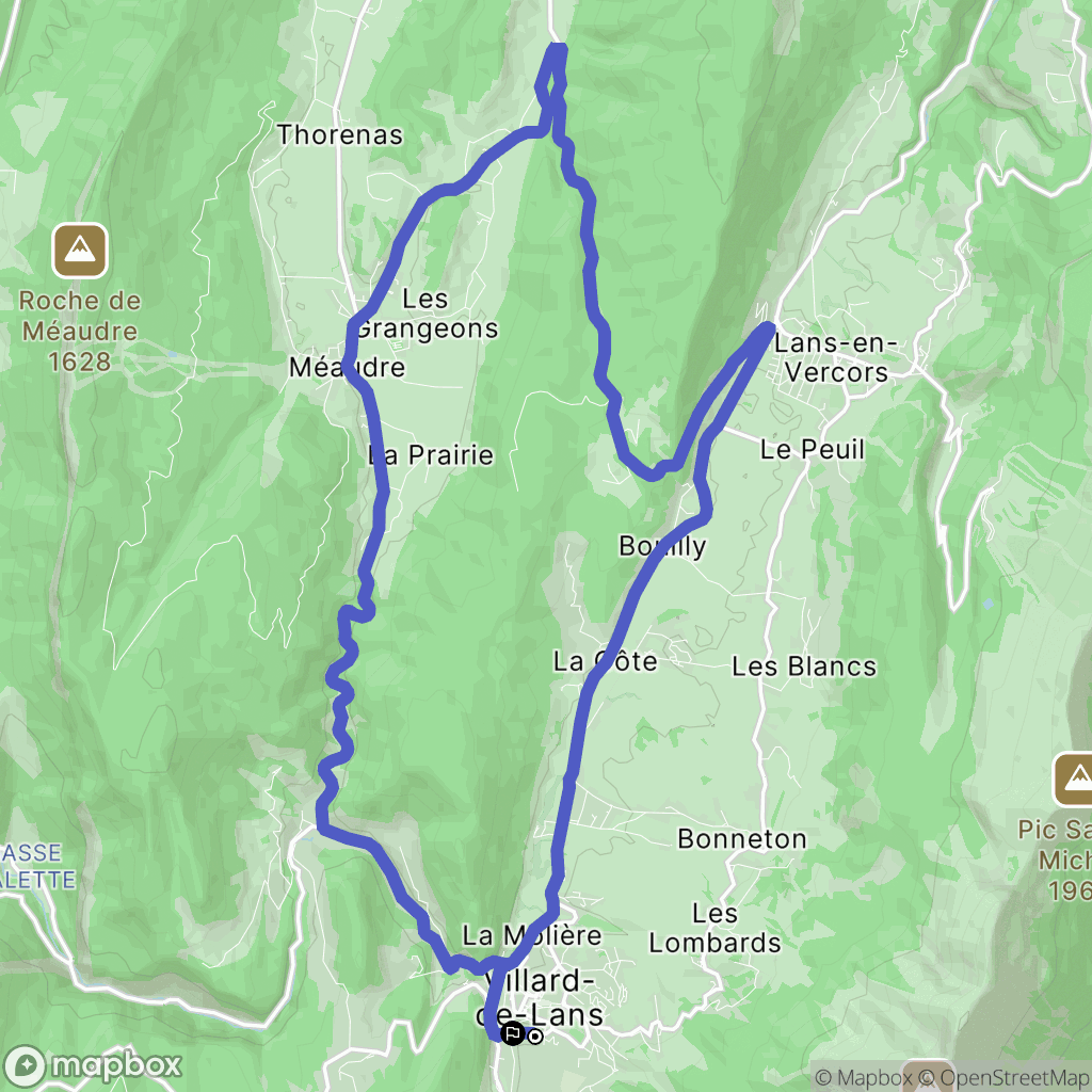 Villard-de-Lans : carte du parcours de randonnée - France