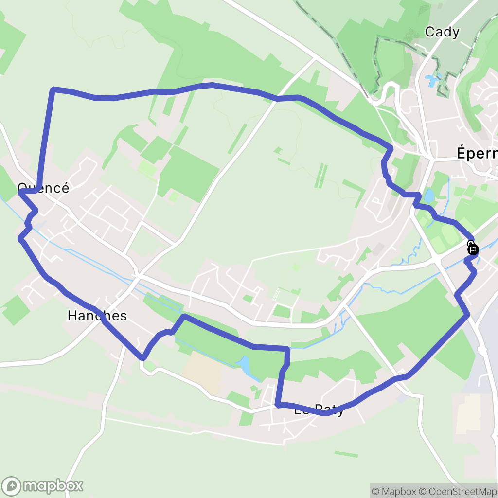 Épernon : carte du parcours de randonnée - France