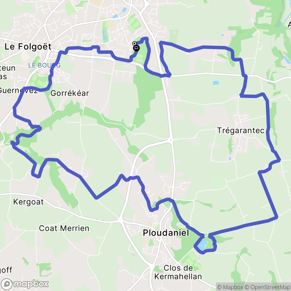 Lesneven : carte du parcours de randonnée - France