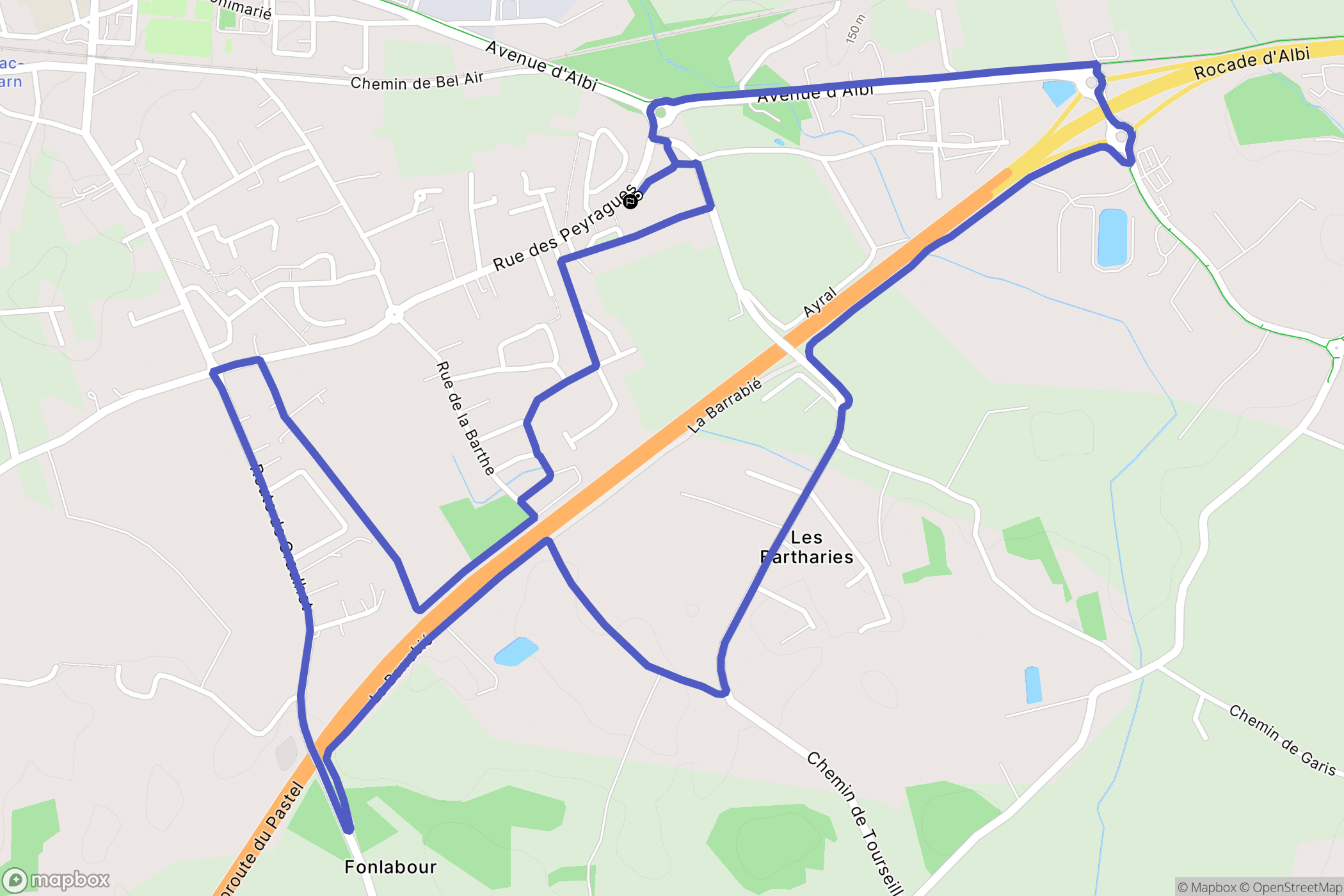 Marssac-sur-Tarn : carte du parcours de randonnée - France