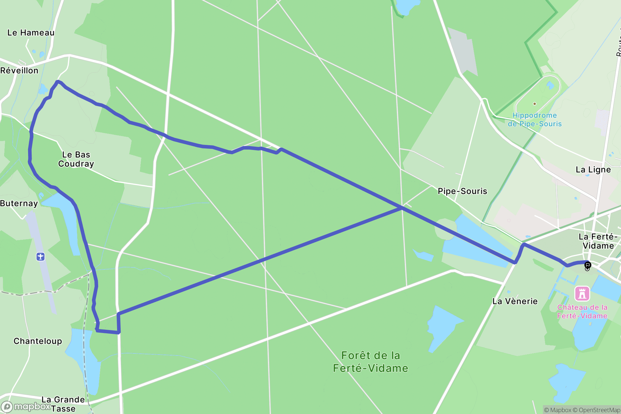 La Ferté-Vidame : carte du parcours de randonnée - France
