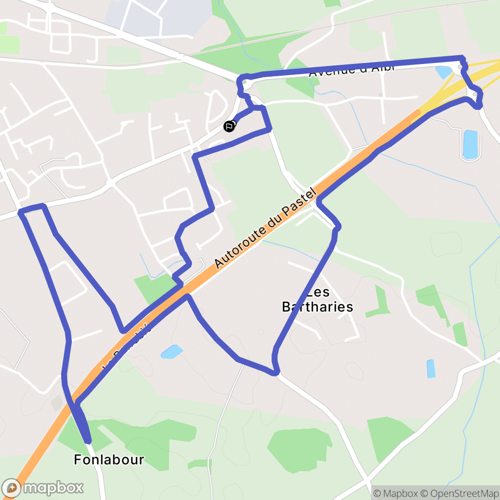 Marssac-sur-Tarn : carte du parcours de randonnée - France
