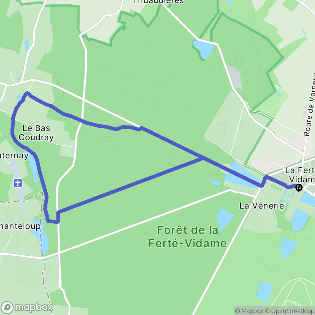 La Ferté-Vidame : carte du parcours de randonnée - France