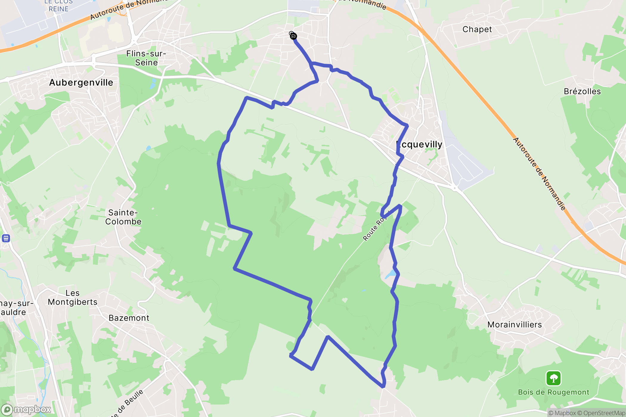 Bouafle : carte du parcours de randonnée - France